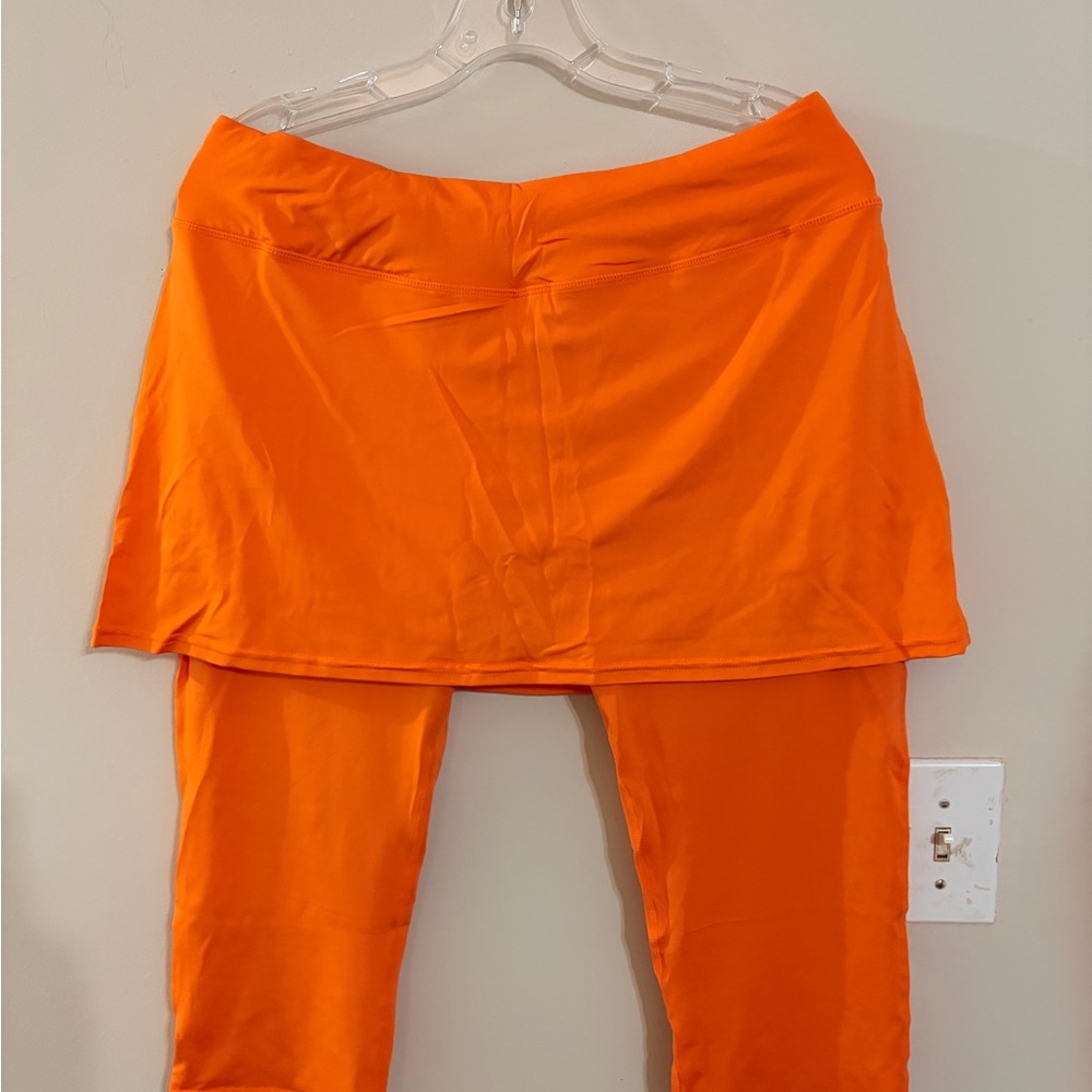 Bright Orange Skirt and Leggings Set